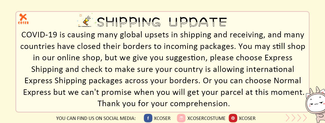 Xcoser INTERNATIONAL SHIPPING UPDATE