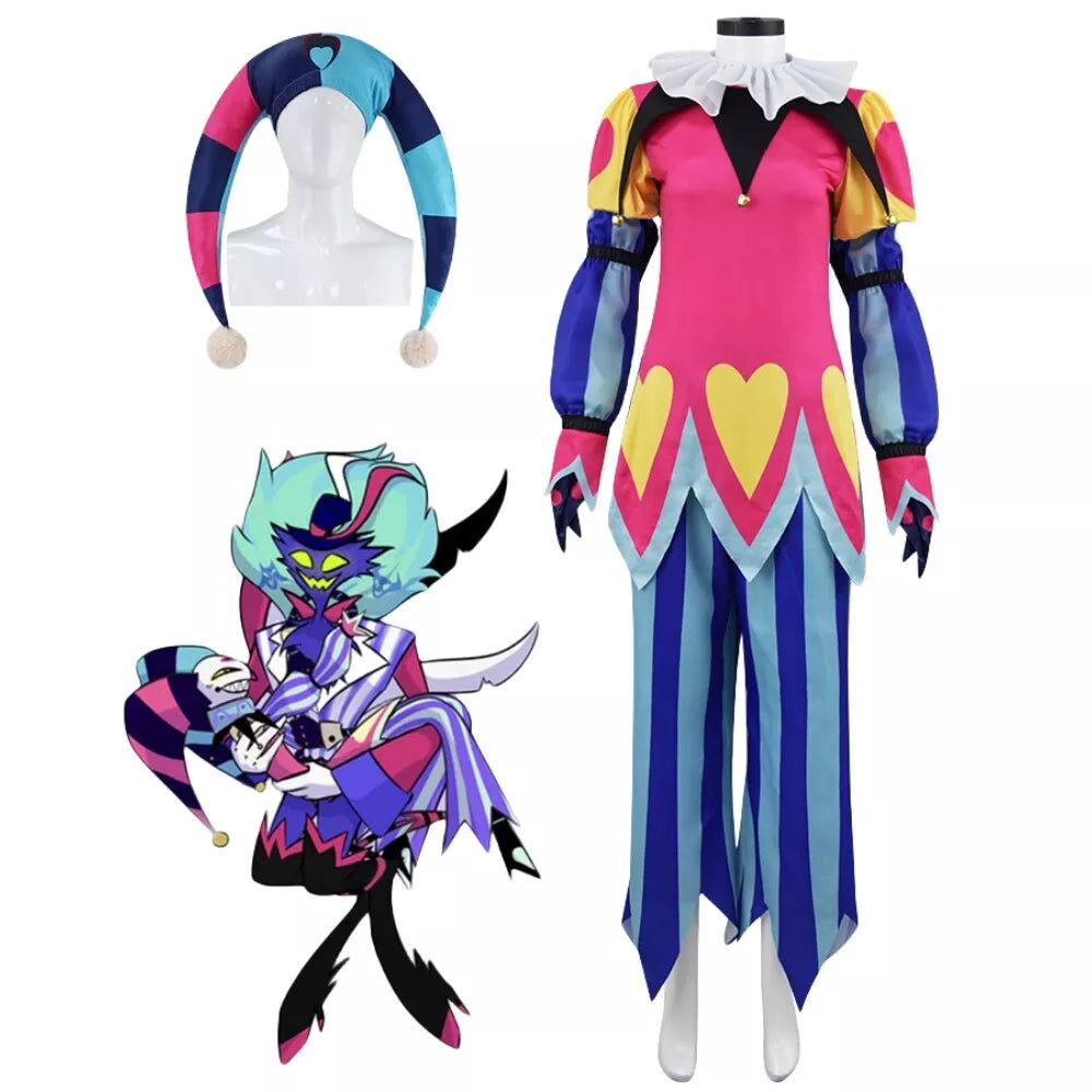 【New Arrival】Xcoser Hazbin Hotel Helluva Boss Fizzarolli Clown Cosplay Costume