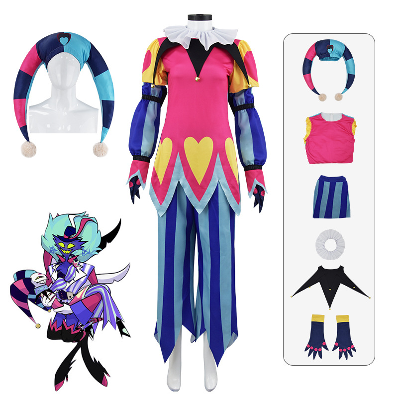 【New Arrival】Xcoser Hazbin Hotel Helluva Boss Fizzarolli Clown Cosplay Costume
