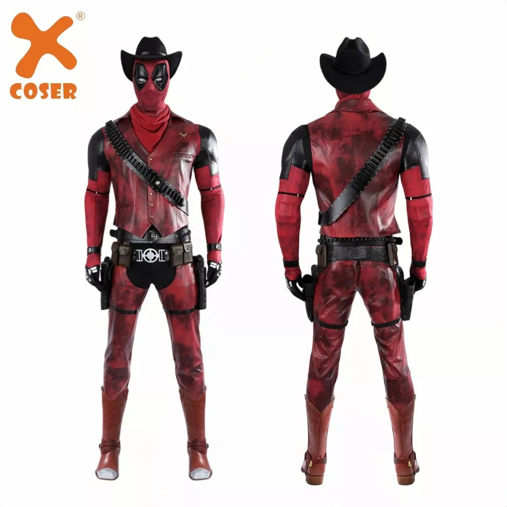 Xcoser Deadpool 3 Wade Wilson Cowboy Deadpool Costume