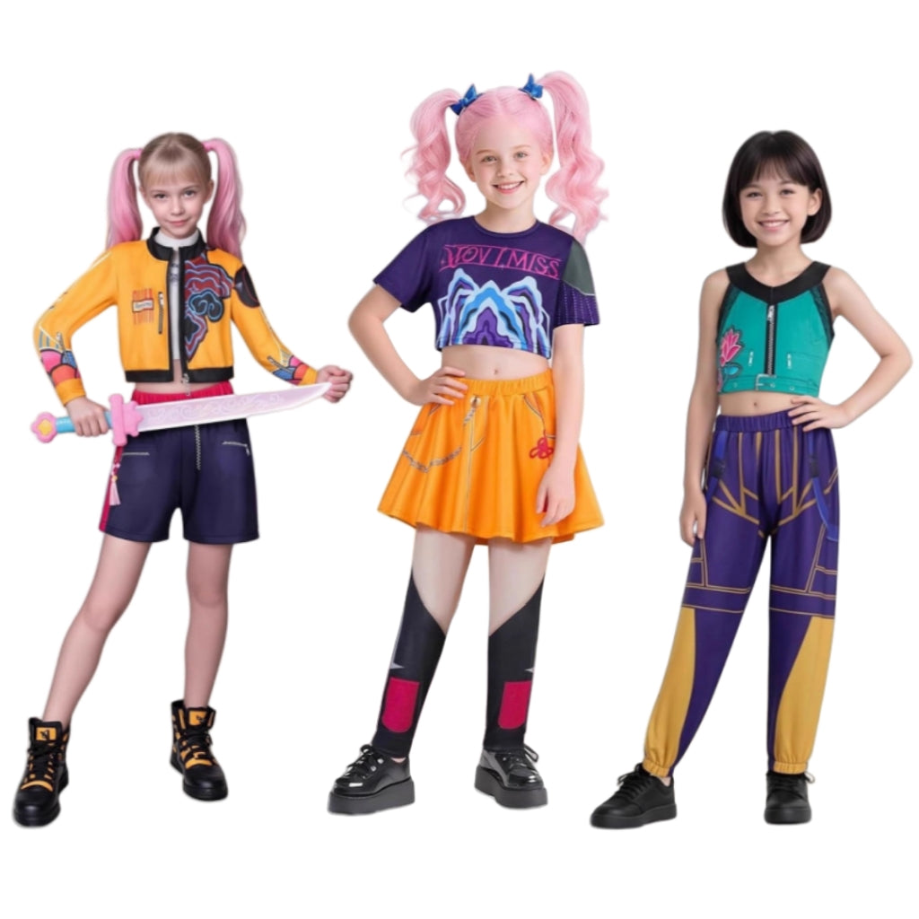 New Arrival | Xcoser Movie KPop Demon Hunters Rumi Mira Zoey Cosplay Costumes Kids Halloween Dress