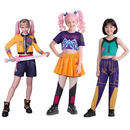 New Arrival | Xcoser Movie KPop Demon Hunters Rumi Mira Zoey Cosplay Costumes Kids Halloween Dress