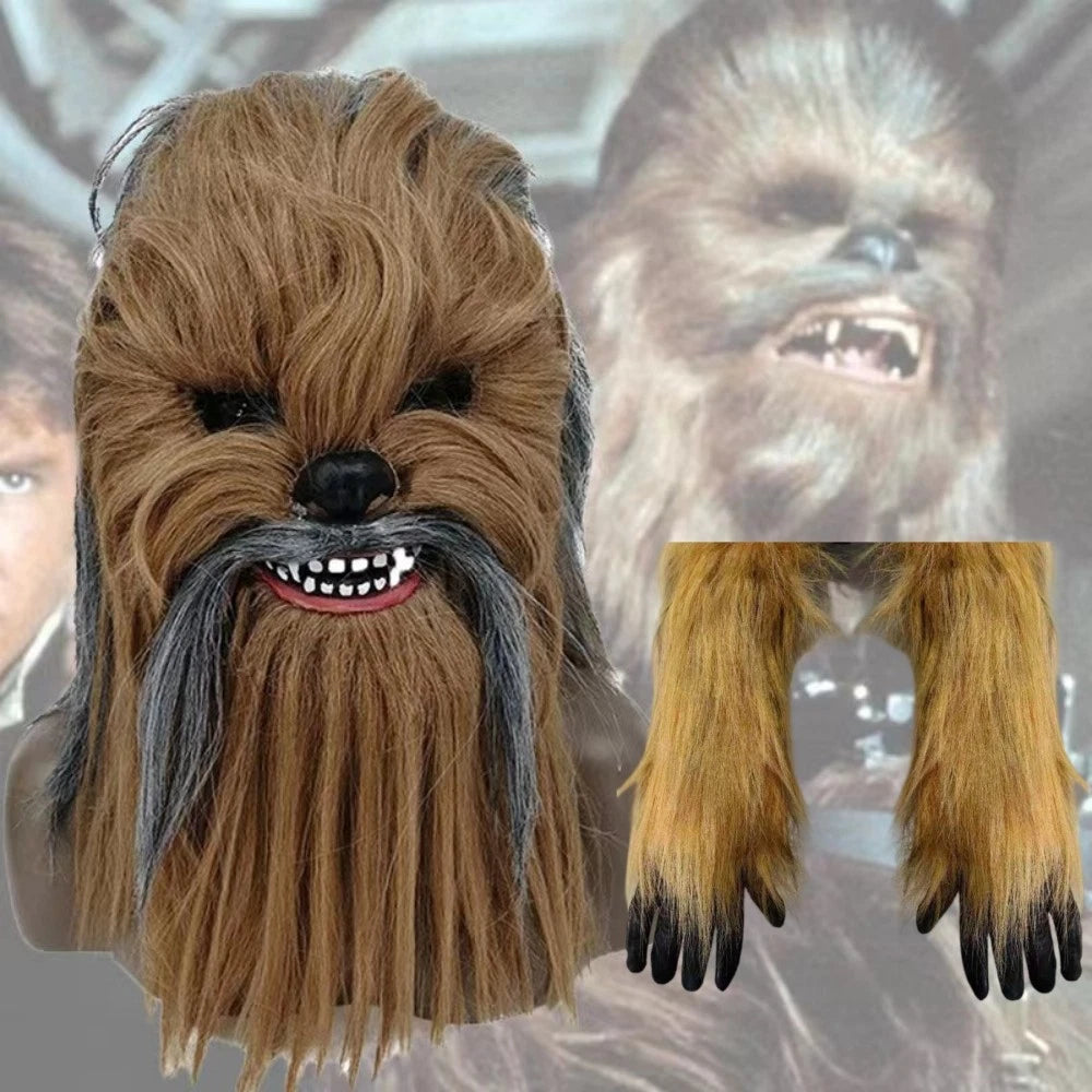 New Arrival | Star Wars Chewbacca Cosplay Masks & Gloves Latex Mouth Movable Halloween Props