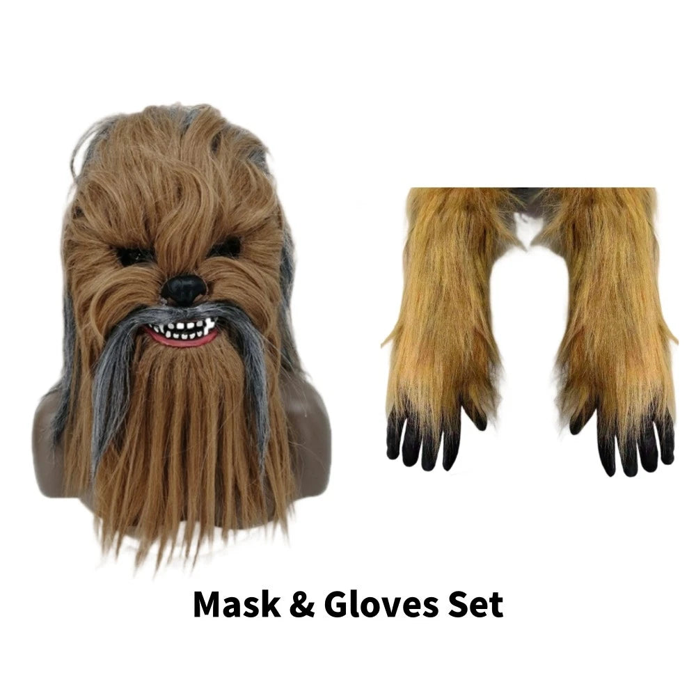 New Arrival | Star Wars Chewbacca Cosplay Masks & Gloves Latex Mouth Movable Halloween Props