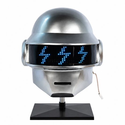Xcoser Daft Punk Thomas Helmet Silver Matte LED Light Up Resin Replica Prop Mask