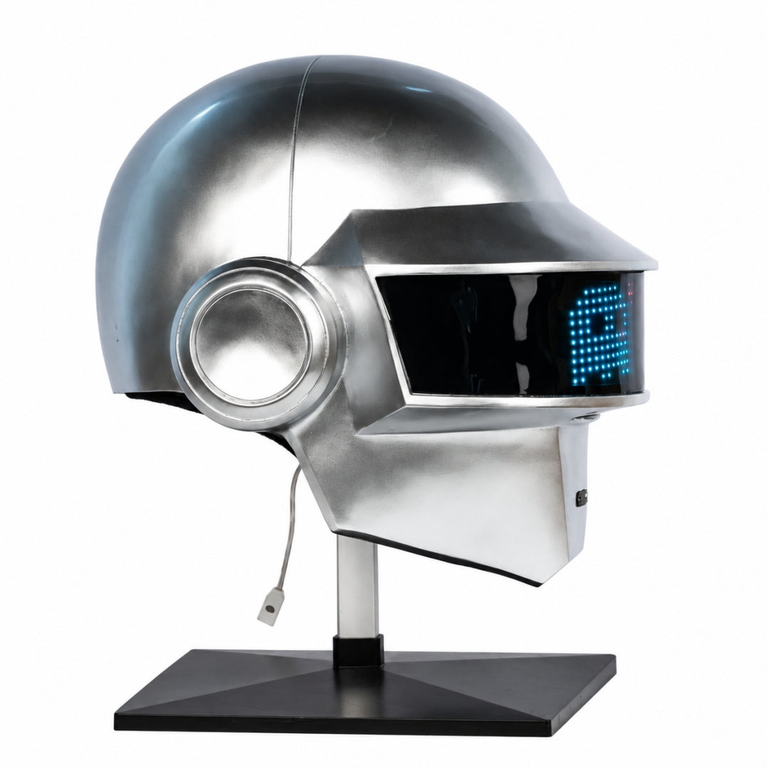 Xcoser Daft Punk Thomas Helmet Silver Matte LED Light Up Resin Replica Prop Mask